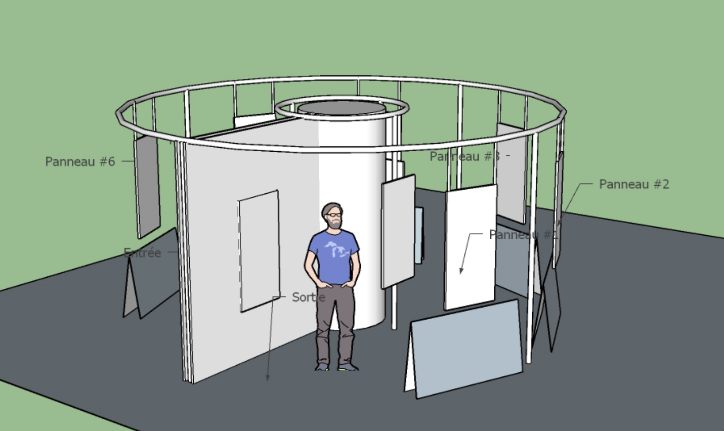 3D plan of the prototype of the new format of the travelling exhibition